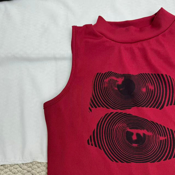 Letter-printed vest