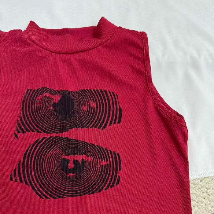 Letter-printed vest