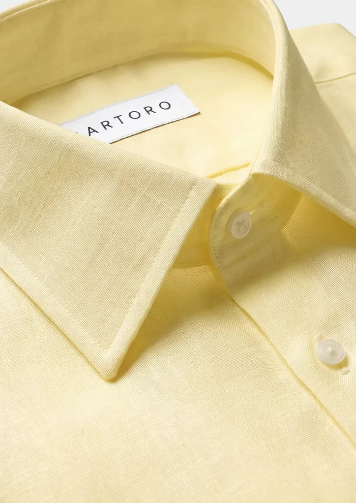 Light Yellow Linen Shirt - SARTORO