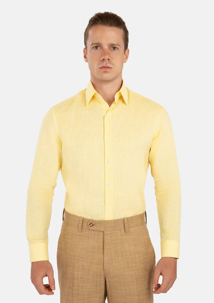 Light Yellow Linen Shirt - SARTORO