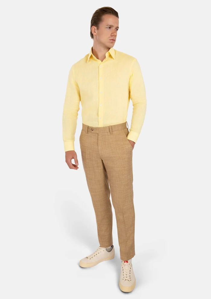 Light Yellow Linen Shirt - SARTORO