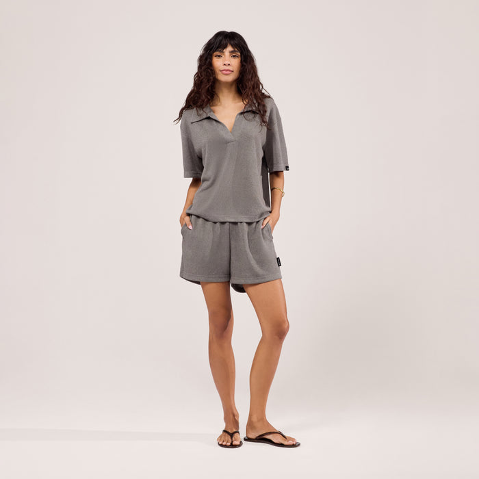Lightweight Collared Knit Set - Slate Green
