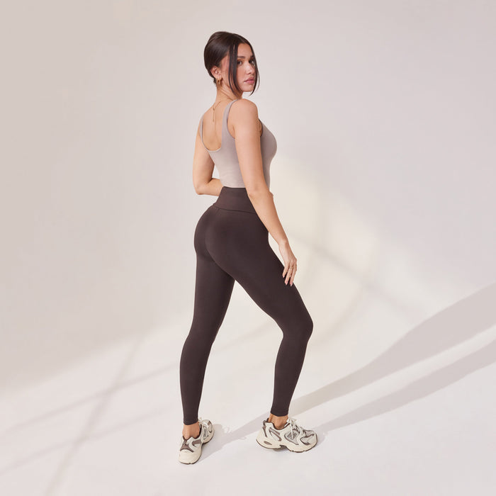 Lightweight Everyday High Waisted Leggings - Black Coffee