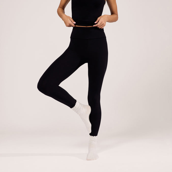 Lightweight Everyday High Waisted Leggings - Black