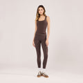 Lightweight Everyday High Waisted Leggings - Espresso Brown