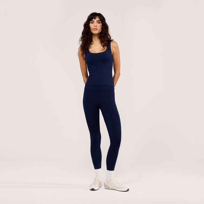 Lightweight Everyday High Waisted Leggings - Navy