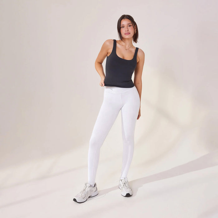Lightweight Everyday High Waisted Leggings - White