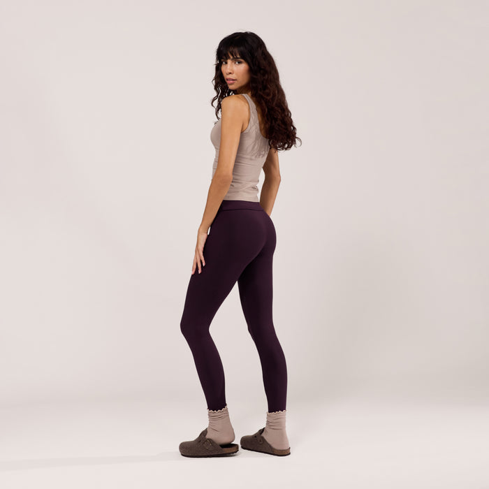 Lightweight Everyday High Waisted Leggings - Wine