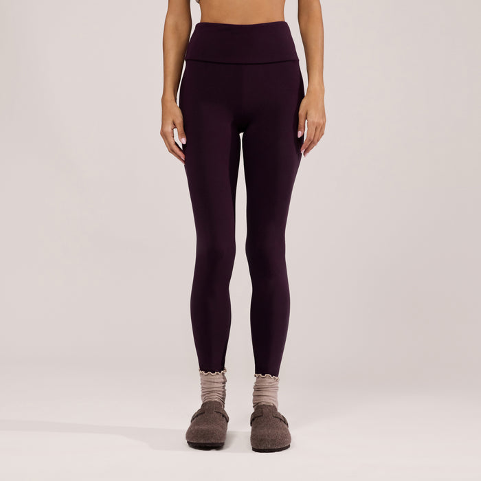 Lightweight Everyday High Waisted Leggings - Wine