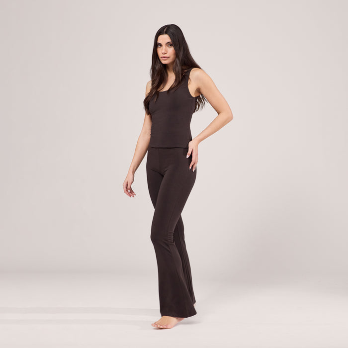 Lightweight Flare Leggings - Black Coffee