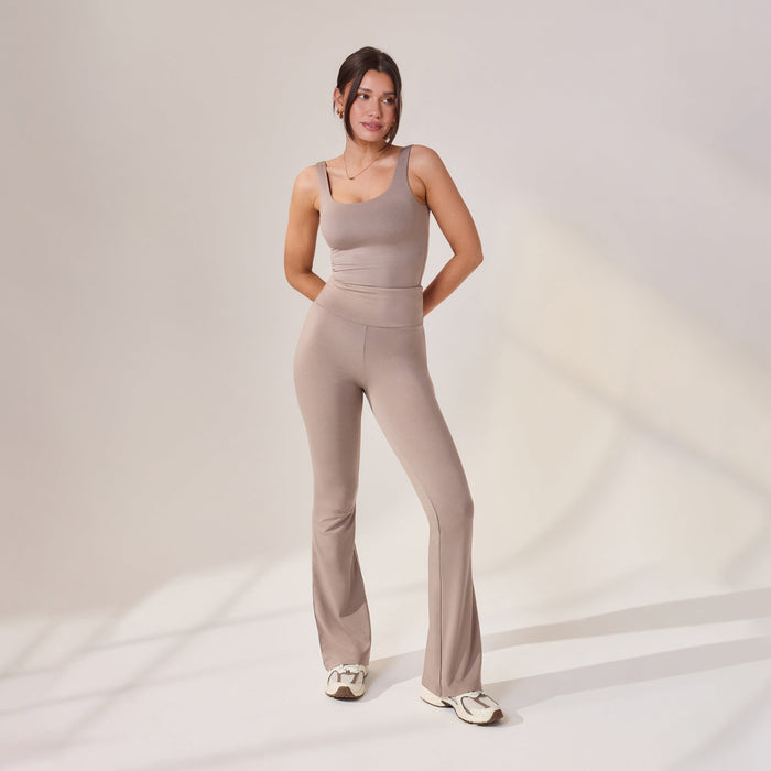 Lightweight Flare Leggings - Stone