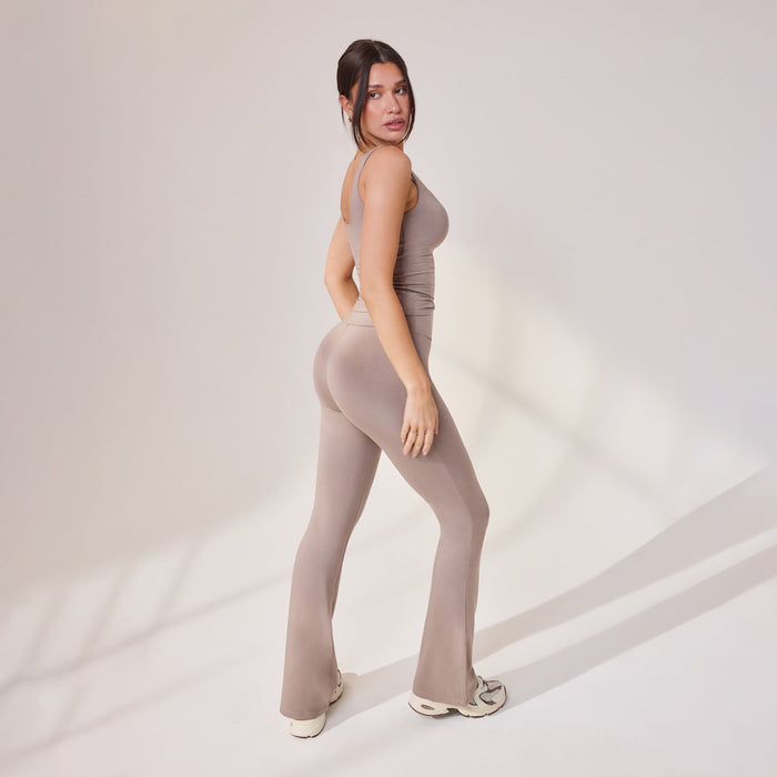 Lightweight Flare Leggings - Stone