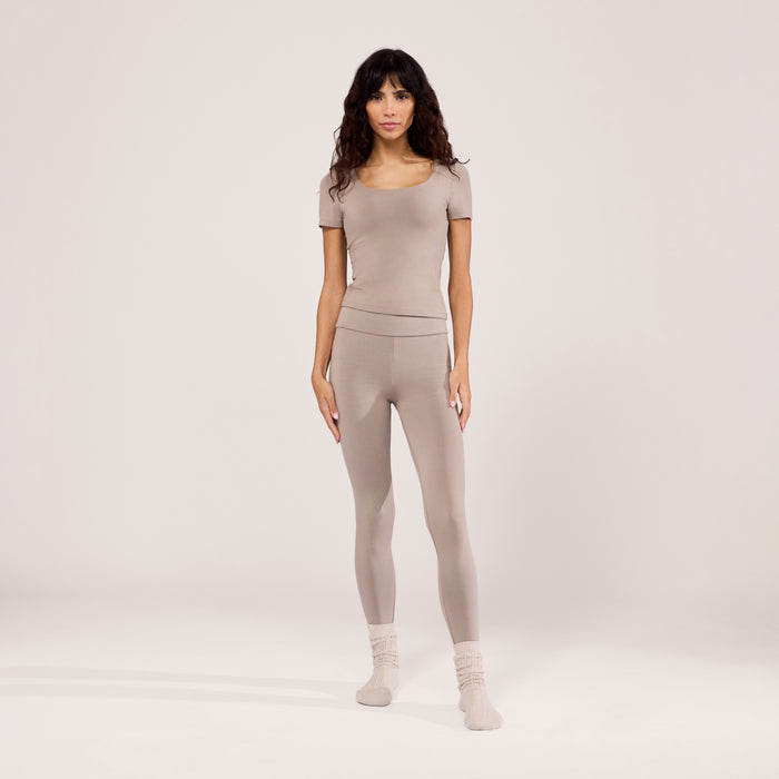 Lightweight Short Sleeve Top - Stone