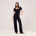 Lightweight Wide Leg Trousers - Black