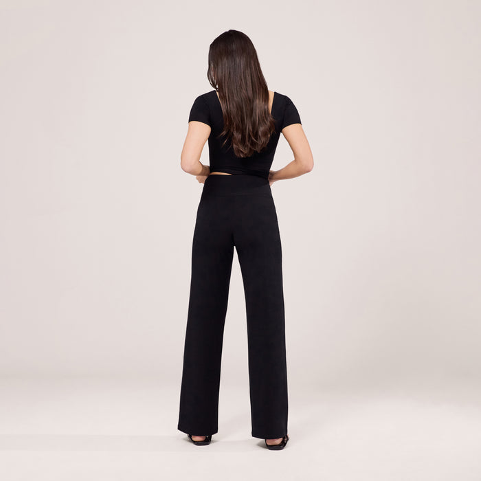 Lightweight Wide Leg Trousers - Black