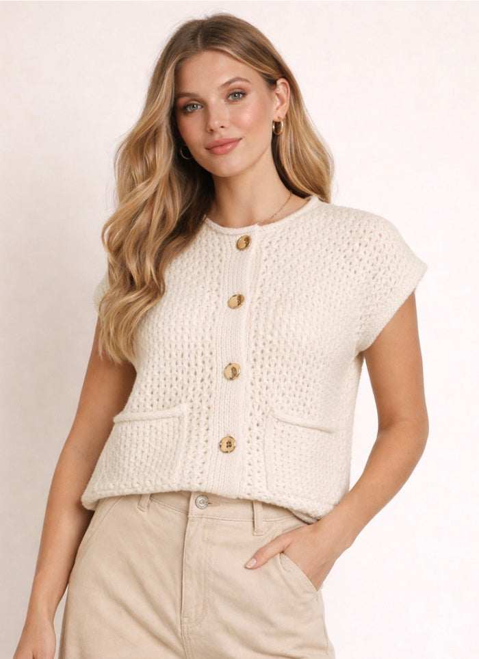 Liliana Knit Waistcoat (Birch)