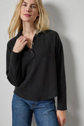 Lilla P Raglan Polo in Black