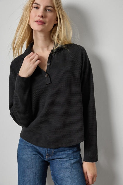 Lilla P Raglan Polo in Black