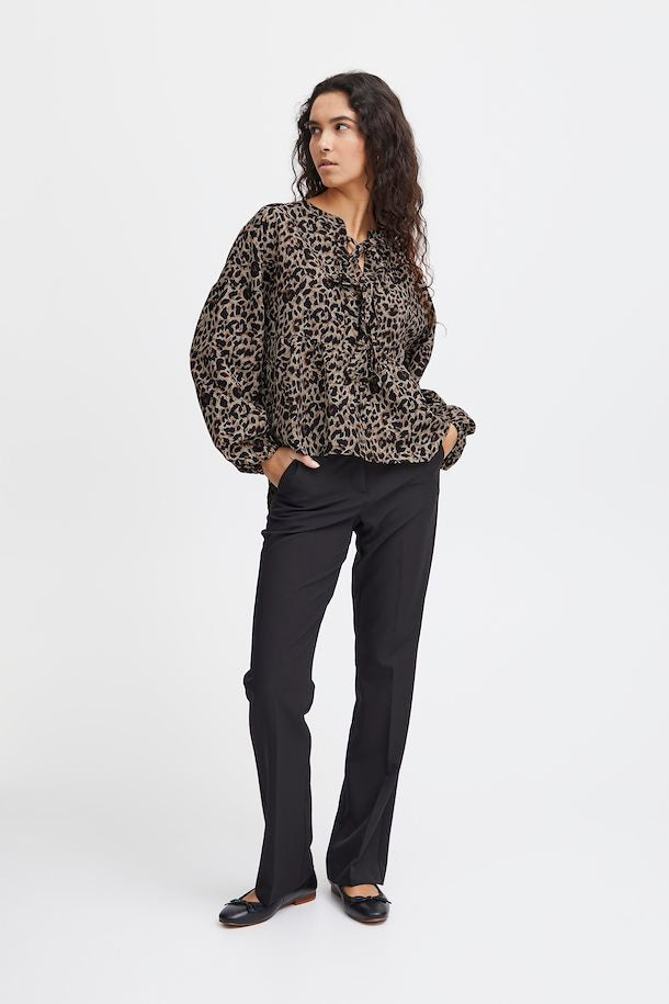 LINDA BLOUSE (TANNIN BROWN/BLACK)