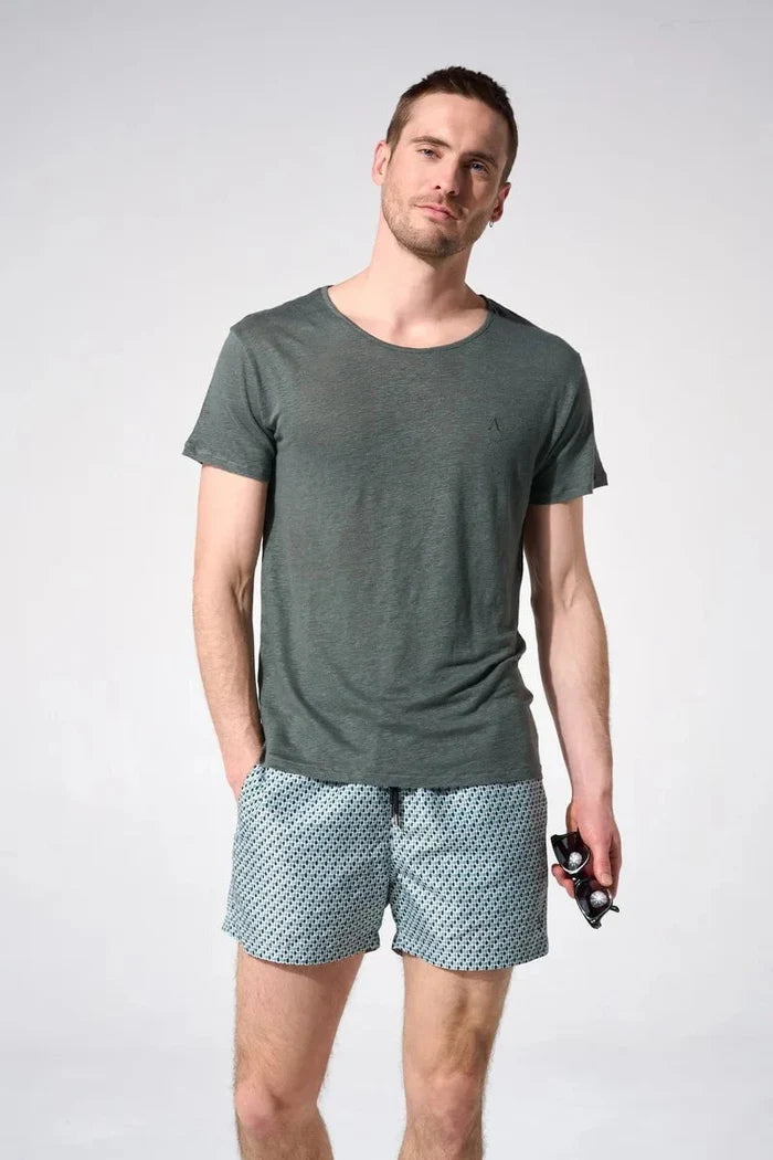 T-shirts Apnée Linen T - Shirt Balsam Green Apoella