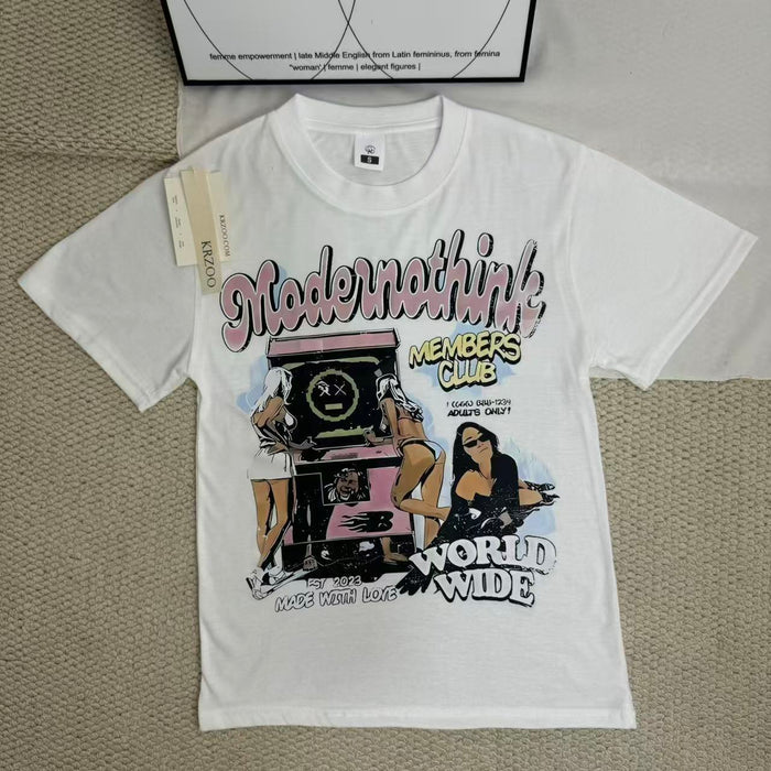 Lip Print Crew Neck Casual Short-Sleeve T-Shirt