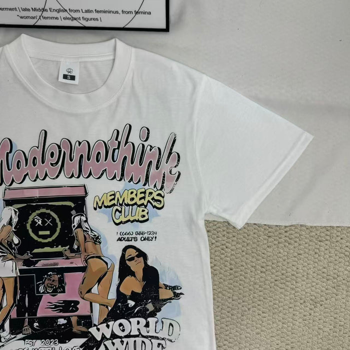 Lip Print Crew Neck Casual Short-Sleeve T-Shirt