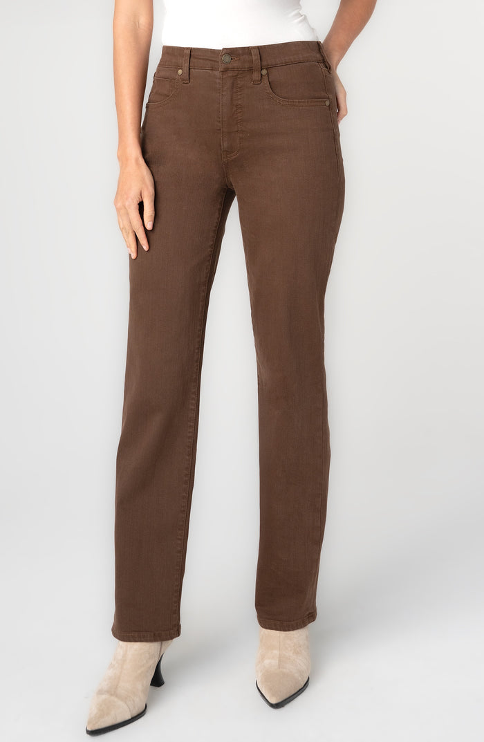 Liverpool Kennedy Comfort Waist Straight Pant in Carob Brown