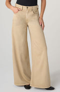 Liverpool Kit High Rise Relaxed Wide Leg Pant in Light Khaki 32" inseam