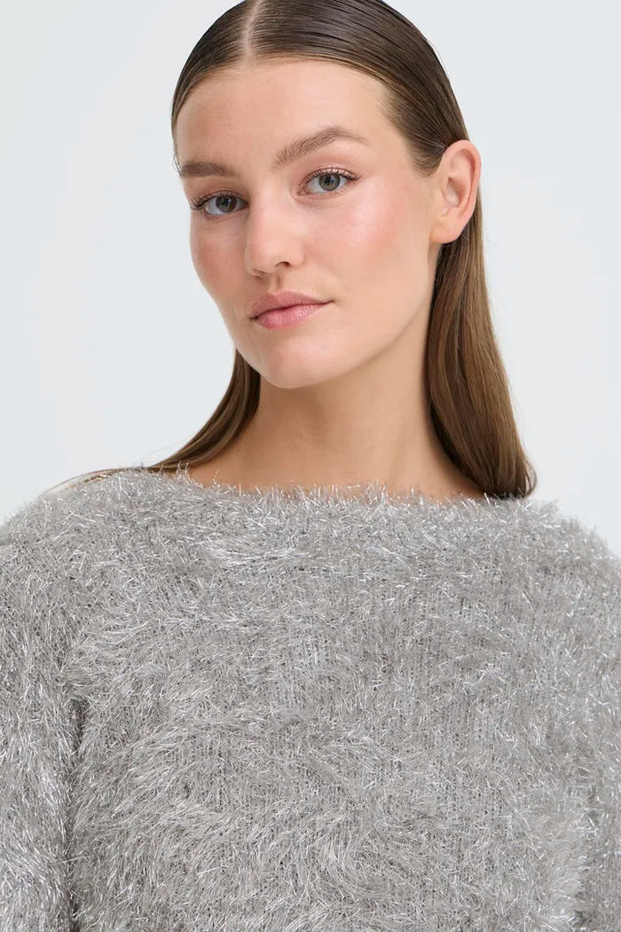 Liz Faux Fur Jumper (Silver)