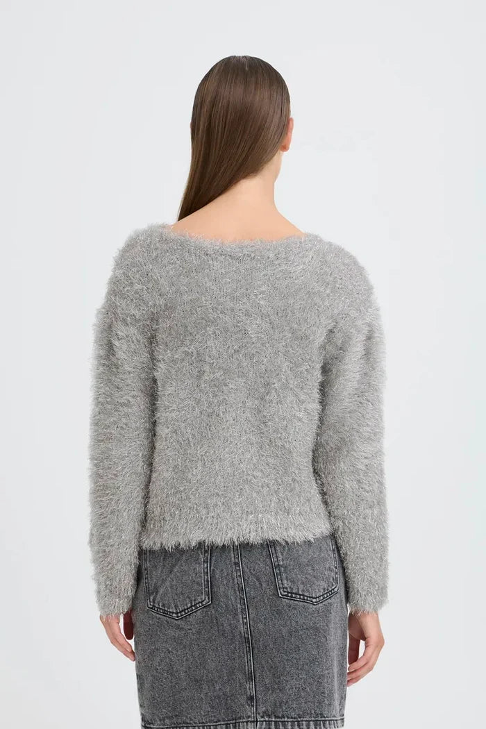 Liz Faux Fur Jumper (Silver)