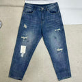 Loose-Fit Straight-Leg Distressed Jeans