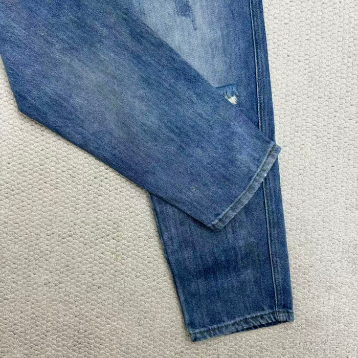 Loose-Fit Straight-Leg Distressed Jeans