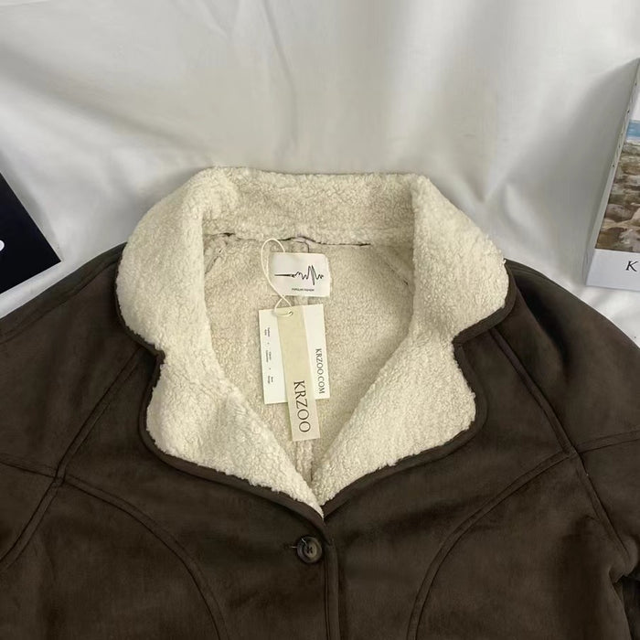 Loose-Fitting Suede And Shearling Coat