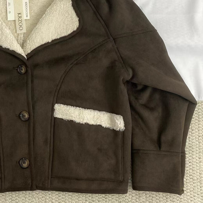 Loose-Fitting Suede And Shearling Coat