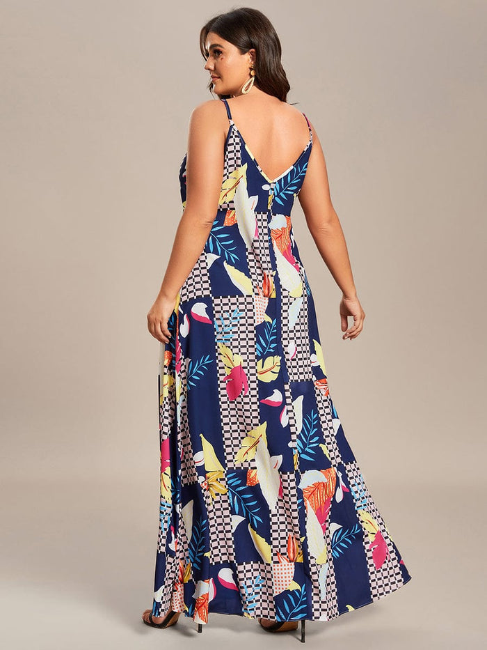 Loose Spaghetti Strap A-Line Summer Beach Vacation Maxi Dress