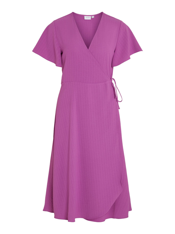 Lovie Wrap Midi Dress (Cattleya Orchid)
