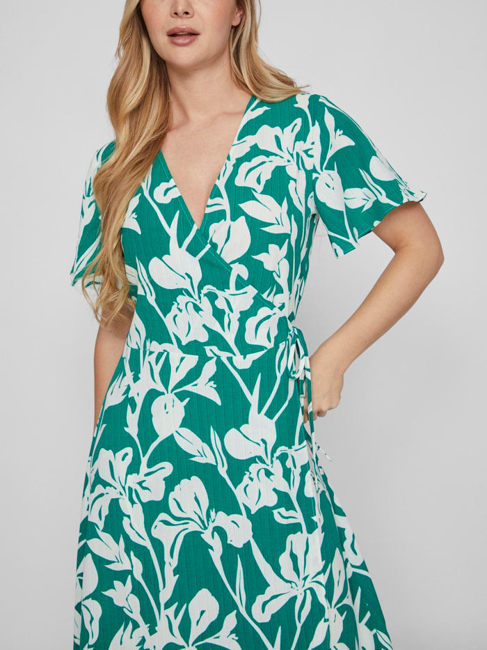 Lovie Wrap Midi Dress (Ultramarine Green)