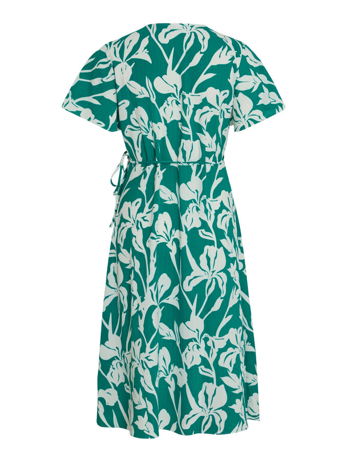 Lovie Wrap Midi Dress (Ultramarine Green)