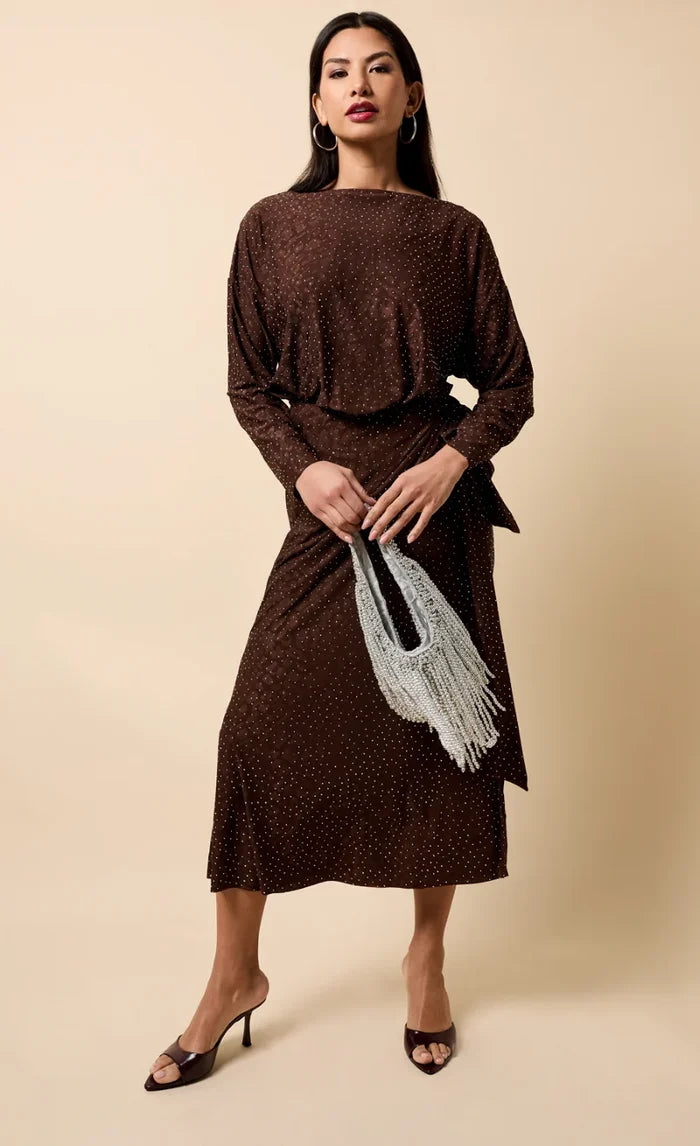 Lysandra  Midaxi Dress (Chocolate)