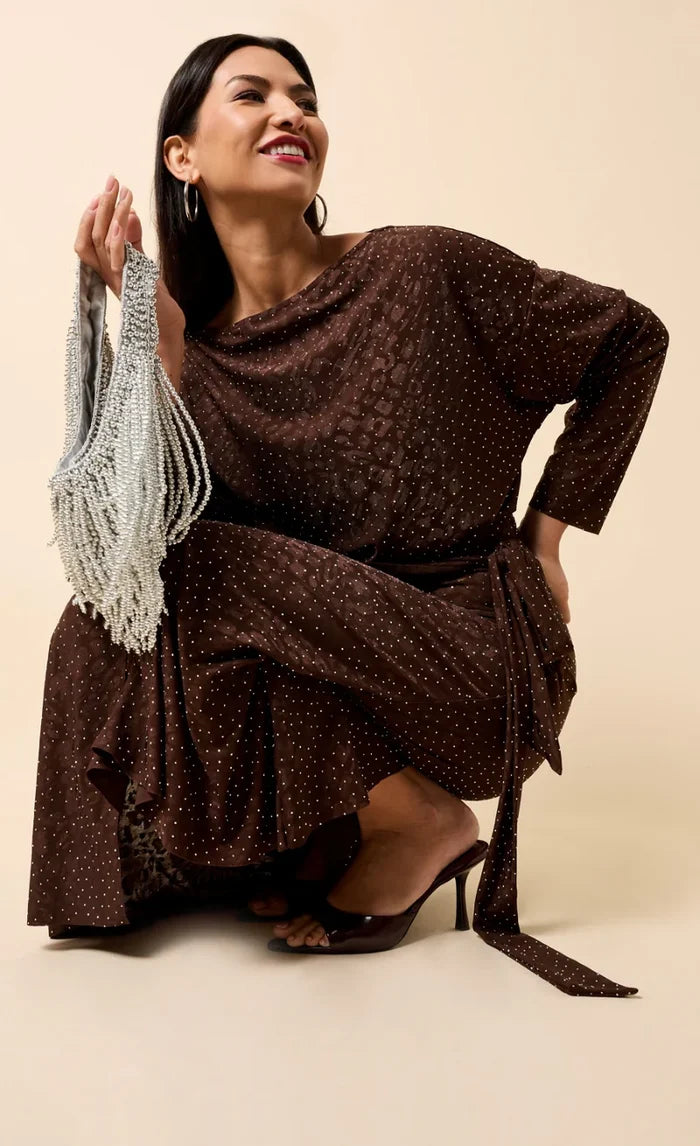 Lysandra  Midaxi Dress (Chocolate)