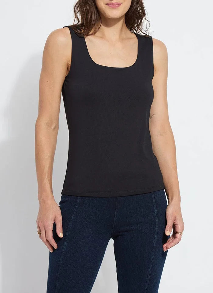 Lysse Evie Scoop Neck Tank in Black