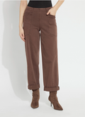 Lysse Penelope Curved Cuffed Denim in Antique Wash Cocoa