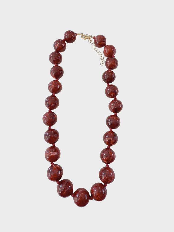Mabry Maroon Beaded Necklace