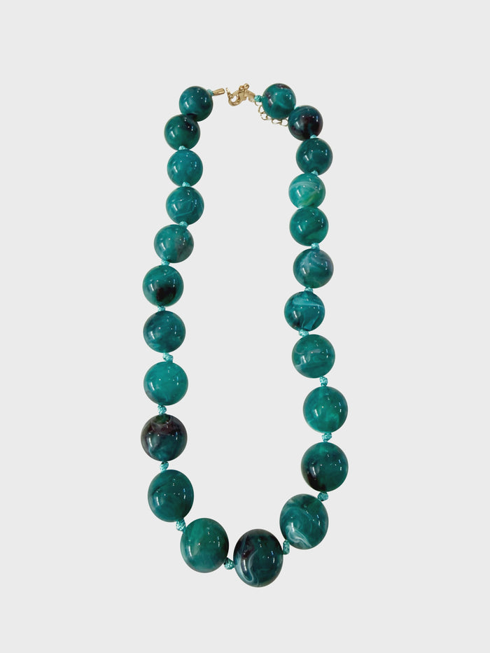 Mabry Teal Beaded Necklace