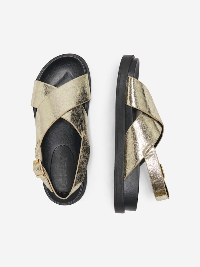 Macy Flat Sandal (Gold/Crinkle)