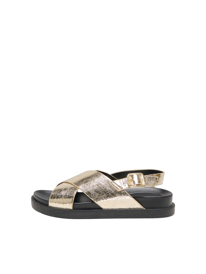 Macy Flat Sandal (Gold/Crinkle)