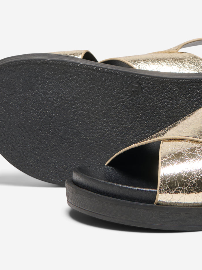 Macy Flat Sandal (Gold/Crinkle)