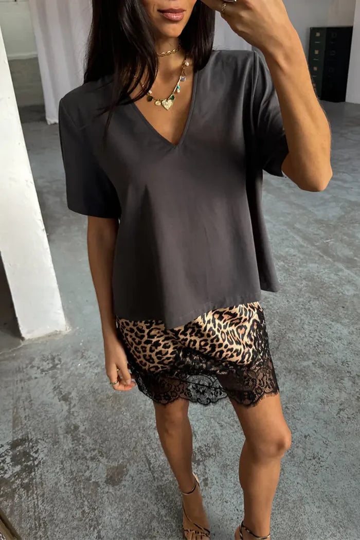 Maeva Mini Skirt (Leopard Lace)