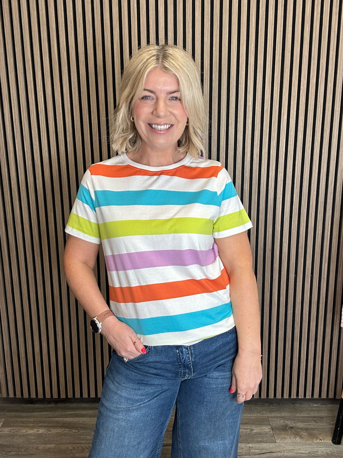 Maggie T-Shirt (Multi/ Bold Stripes)