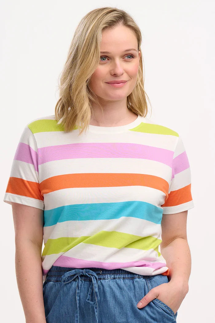 Maggie T-Shirt (Multi/ Bold Stripes)